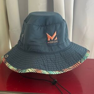 Mission Blue Bucket Hat with Tropical Trim